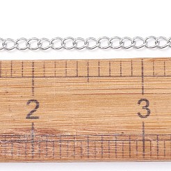 変色しにくい304ステンレススチールカーブチェーン  ツイストチェーン  ハンダ付け  ステンレス鋼色  4x3x0.6mm&nbsp;CHS-F006-04B-P