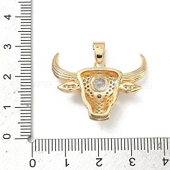 Brass Micro Pave Cubic Zirconia Pendants&nbsp;KK-P350-21A-G
