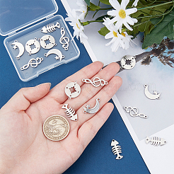 16Pcs 4 Style 201 Stainless Steel Links&nbsp;STAS-UN0031-08