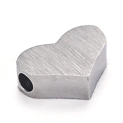 変色しにくい304ステンレススチールチャーム  ハート  ステンレス鋼色  6x8.5x3mm  穴：1.8mm&nbsp;STAS-H105-15P