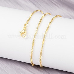 Brass Ball and Column Link Chains Necklace for Women&nbsp;NJEW-P265-22G