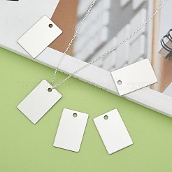 Tarnish Resistant 201 Stainless Steel Rectangle Mirror Polished Finish Stamping Blank Tag Pendants&nbsp;STAS-S031-01