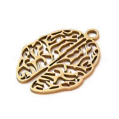 ステンレスペンダント201個  レーザー切断  ブレインチャーム  ゴールドカラー  26x19x1mm  穴：2mm&nbsp;STAS-D041-08G