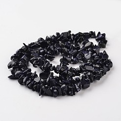 ナゲット合成ブルーゴールドストーンビーズ連売り  4~6x8~12x2~4mm  穴：1mm  約34.6インチ&nbsp;G-M344-19