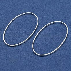 真鍮製フレームコネクター  カドミウムフリー＆鉛フリー  長持ちメッキ  オーバル  銀  40x20x1mm  内径：39x19mm&nbsp;KK-M250-23G-S