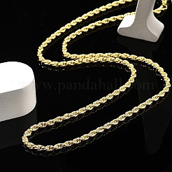 3mm Brass Rope Chain Necklaces for Men Women&nbsp;NJEW-G160-10G