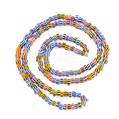 2連売り 手作りランプワークビーズ連売り  コラム  ミックスカラー  3~5.5x2~4mm  穴：0.8mm  約200~205個/連  23.22インチ（59cm）&nbsp;BLOW-TADJ0001-01B