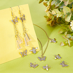 12Pcs 2 Style Brass Micro Pave Clear Cubic Zirconia Charms&nbsp;KK-DC0001-90