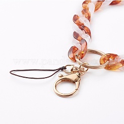 Two Tone Acrylic Curb Chain Mobile Straps&nbsp;HJEW-JM00450