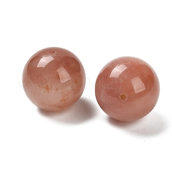 天然新疆産金絹翡翠球状ビーズ  ラウンド  18mm  穴：2mm&nbsp;G-G290-01B