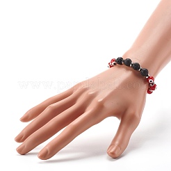 Handmade Evil Eye Lampwork Beaded Stretch Bracelets&nbsp;BJEW-JB06466-03