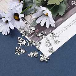 合金のチベット風チャーム  スカル  混合スタイル  アンティークシルバー  25~62x15~50x1.5~5.5mm  穴：1~4.5mm&nbsp;TIBEP-MSMC018-M1AS