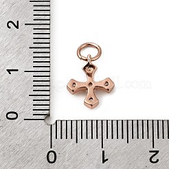Brass Micro Pave Cubic Zirconia Tiny Cross Charms&nbsp;ZIRC-G128-04-1