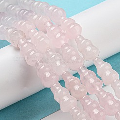天然石ローズクォーツビーズ連売り  ヒョウタン  13.5~14.5x8~8.5mm  穴：1mm  約26個/連  14.96''（38センチメートル）&nbsp;G-C039-A11