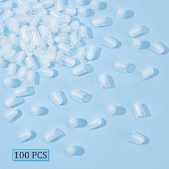 透明プラスチック製シリンジチップキャップ100個  ディスペンシングニードルチップキャップ  ホワイト  17x11mm  内径：4mm&nbsp;AJEW-OC0002-97