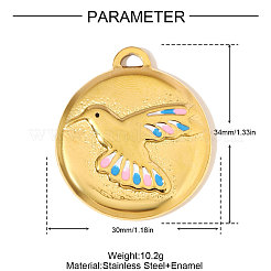 304 Stainless Steel Enamel Pendants&nbsp;STAS-OY006-63G