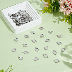 80Pcs 304 Stainless Steel Cabochon Connector Settings&nbsp;STAS-HY0001-89A