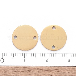 201 ステンレススチールリンクコネクター  手動研磨  フラットラウンド  ゴールドカラー  12x1mm  穴：1~1.5mm&nbsp;STAS-S105-T613-2-12