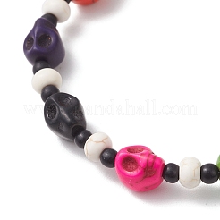 Synthetic Turquoise & Glass Seed Beads Bracelets&nbsp;BJEW-JB12169