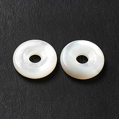 ナチュラルホワイトシェルビーズ  ドーナツ/円盤  ホワイト  12x3mm  穴：3mm&nbsp;SHEL-G014-11C