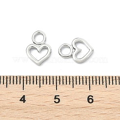 シェグレース真鍮ハートチャーム  カドミウムフリー＆ニッケルフリー＆鉛フリー  プラチナメッキ  11x8x1.5mm  穴：2mm&nbsp;XGR0161P-100P