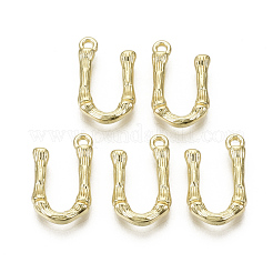 合金ペンダント  カドミウムフリー＆ニッケルフリー＆鉛フリー  竹の頭文字  18KGP本金メッキ  文字.u  u：17x10x3mm  穴：1.5mm&nbsp;PALLOY-S137-001U-NR
