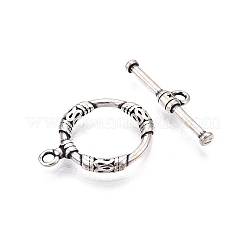アクセサリーの留め金  スターリングシルバーリングマンテル925個  リング  アンティークシルバー  21x17.5x2mm  穴：1.5mm&nbsp;STER-T007-78AS