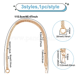 3Pcs 3 Colors Alloy Double Layer Chains for Jeans Pants&nbsp;FIND-WR0009-40
