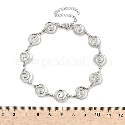 304ステンレススチール製ボルテックスリンクブレスレット（男女兼用）  ステンレス鋼色  8-1/2インチ（21.5cm）&nbsp;BJEW-D042-27P
