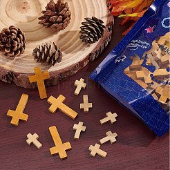 2スタイルの木製ペンダント100個  染め  クロスチャーム  無鉛の  ミックスカラー  22~42x14~24.5x4mm  穴：1.8~2mm  50個/スタイル&nbsp;WOOD-SC0001-43