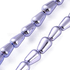 電気めっき合成磁性ヘマタイト ビーズ 連売り  ティアドロップ  ミックスカラー  8~9x5~6mm  穴：1~1.2mm  約48個/連  15.75~15.91（40~40.4センチメートル）&nbsp;G-C248-G01-6x12mm