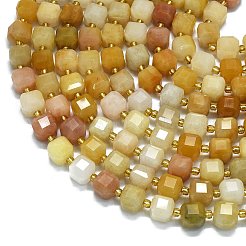 Natural Golden Silk Jade Beads Strands&nbsp;G-K389-A30-01