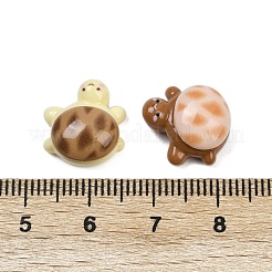 オペーク樹脂カボション  チョコレートビスケットとカメ  ミックスカラー  11~14x13~13.5x6.5~7mm&nbsp;CRES-D303-03