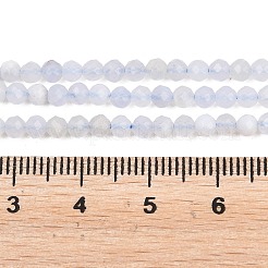 天然石ブルーレースアゲートビーズ連売り  多面カット  ラウンド  グレードA  3~3.5mm  穴：1mm  約126個/連  15.43''（39.2センチメートル）&nbsp;G-E411-12-3mm-02