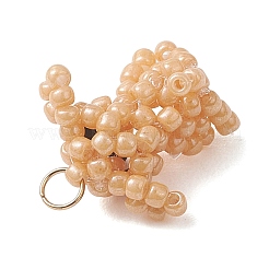 Glass Seed Beaded Dog Pendans&nbsp;PALLOY-MZ01223-01