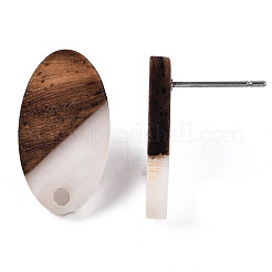 Resin & Walnut Wood Stud Earring Findings&nbsp;MAK-N032-005A-H04