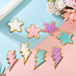 8Pcs 8 Colors Polyester Self-adhesion Embroider Thread Iron on/Sew On Patches&nbsp;PATC-TA0001-35