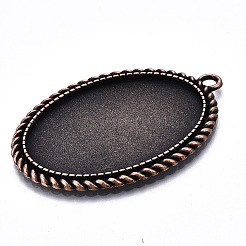 Tibetan Style Alloy Pendant Cabochon Settings&nbsp;LS-TIBEP-N003-17R