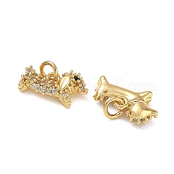 Brass Micro Pave Black Cubic Zirconia Charms&nbsp;CU-CBAF0F8-08G