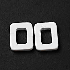 スプレー塗装された201ステンレス鋼の連結リング  長方形  ホワイト  9.5x7.5x2mm  内径：4x5.5mm&nbsp;STAS-G304-06E