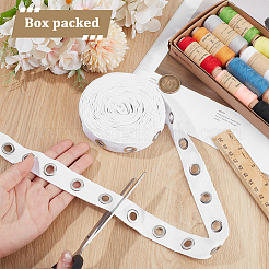 6 Yards Cotton Herringbone Ribbons with Brass Eyelet Rings&nbsp;OCOR-BC0009-52