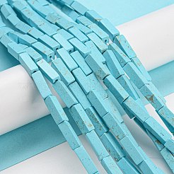 合成インペリアルジャスパー染めビーズ連売り  長方形  ミックスカラー  13~13.5x4~4.5x4~4.5mm  穴：1.4mm  約28~29個/連  14.49''~14.96''（36.8~38センチメートル）&nbsp;G-D077-C01