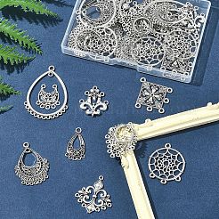 36Pcs 9 Styles Tibetan Style Alloy Chandelier Components Links&nbsp;TIBE-FS0003-24