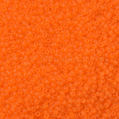 MIYUKIラウンドロカイユビーズ  日本製シードビーズ  （rr138f）マット透明オレンジ  11/0  2x1.3mm  穴：0.8mm  約1100PCS /ボトル  10 G /ボトル&nbsp;SEED-JP0008-RR0138F
