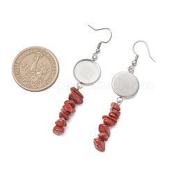 304 Stainless Steel Gemstone Chip Beads Earring Hooks&nbsp;EJEW-JE06898