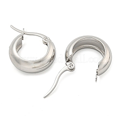 変色しにくい202ステンレススチールフープピアス  女性用304ステンレスピン付き  ステンレス鋼色  16.5x6mm&nbsp;EJEW-H003-38P-01