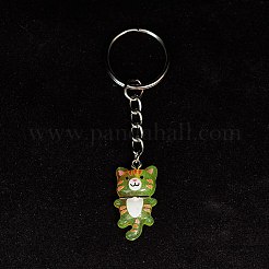 Luminous Transparent Resin Pendants with Iron Split Key Rings Keychain&nbsp;KEYC-JKC01209