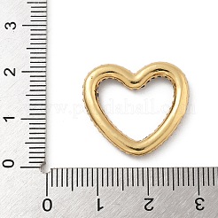 Rack Plating Brass Micro Pave Cubic Zirconia Heart Linking Rings&nbsp;KK-A234-005G