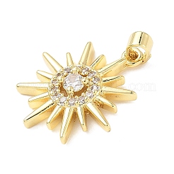 Brass Micro Pave Cubic Zirconia Pendants&nbsp;KK-D357-29G
