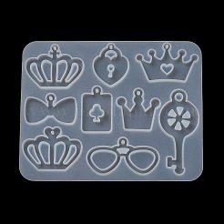 クラウン メガネ ロック ペンダント diy シリコン金型  レジン型  UVレジン用  エポキシ樹脂工芸品作り  97x123x5mm  穴：2mm  内径：20~48x20~58mm&nbsp;SIMO-C012-01C